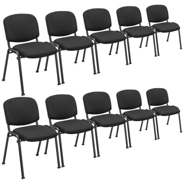 Costway Ensemble de 10 Chaises de Bureau pour Invités Empilables Chaise de Réception Salle d'Attente de Conférence