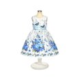thumbnail image 2 of Robe Fille Bleue Papillon Décontractée Florale Fête 9-10 Ans, 2 of 8