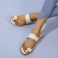 thumbnail image 5 of Women 2022 Casual Adjustable Hook Loop Sandals Summer Open Toe Slides Sandals Flat Sandal, 5 of 5