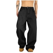 Amzcrzy Cargo Pants for Men Man Solid Color Work Clothes Style Jeans Easy Straight Tube Trousers Men's Pants Men's Cargo Pants Pants for Men Men's Clothing Slacks for Men