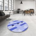 thumbnail image 4 of Ahgly Tapis d'Intérieur Lavable en Machine Carré Bleu Royal Transitionnel, 6 Pieds Carré, 4 of 7