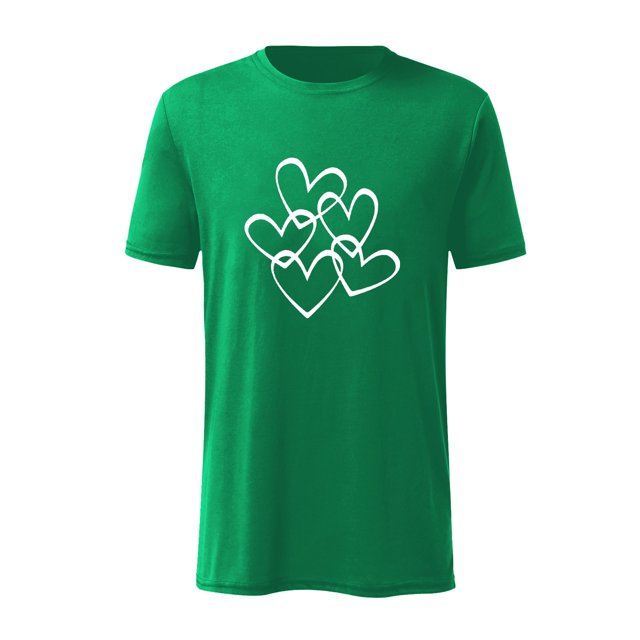 T-shirt Décontracté à Manches Courtes Imprimé Amour Blanc pour la Saint-Valentin
