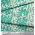 thumbnail image 2 of Soimoi Green Cotton Cambric Fabric Square & Triangle Geometric Fabric Prints By Yard 58 Inch Wide, 2 of 3
