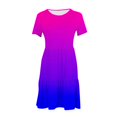 thumbnail image 3 of Weiqiqre Robes pour Femmes Été Décontractées à Manches Courtes Col Ras du Cou Robes T-Shirt Amples Évasées Mini avec Poches, 3 of 4