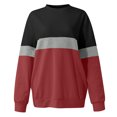 thumbnail image 4 of Meichang Chandails en Molleton pour Femmes Manches Longues Col Rond Décontracté Chandail Mode Bloc de Couleur Chandails en Molleton Confortables Automne Chandail avec Poche, 4 of 4