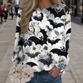 thumbnail image 2 of Pull pour Femmes Imprimé Col Rond Sweat-Shirt Ajusté Pull Décontracté Manches Longues Chemises d'Entraînement Blouse Ample, 2 of 4