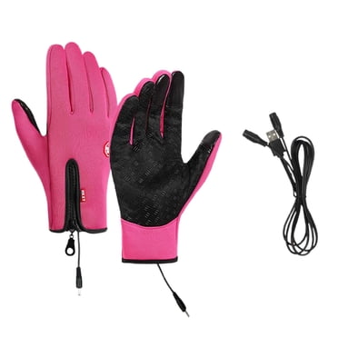GDREDA Unisex Winter USB Heated Gloves Windproof Thermal Cycling Gloves for Outdoor Sports and Cold Weather Activities Red,L