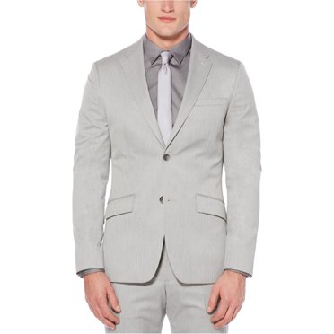 Perry Ellis Blazer Veste à Deux Boutons Chiné pour Homme, Gris, 44 Régulier