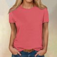 thumbnail image 2 of Timegard T-Shirts d'Été pour Femmes à Col Rond, Manches Courtes, Confortables, Basiques, Décontractés, Amples, Blouses, 2 of 5