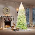 thumbnail image 5 of 4.5-9ft Snow Flocked Slim Pencil Christmas Tree - Lightweight Artificial Xmas Tree with Metal Stand, 5 of 5