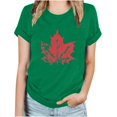thumbnail image 1 of TopLLC Tenues du 4 Juillet pour Femmes Hauts d'Été pour Femmes, Hauts d'Été pour Femmes T-Shirt Basique à Manches Courtes Décontracté pour Femmes Imprimé Feuille d'Érable Fête du Canada Col Rond T-Shirt, 1 of 3