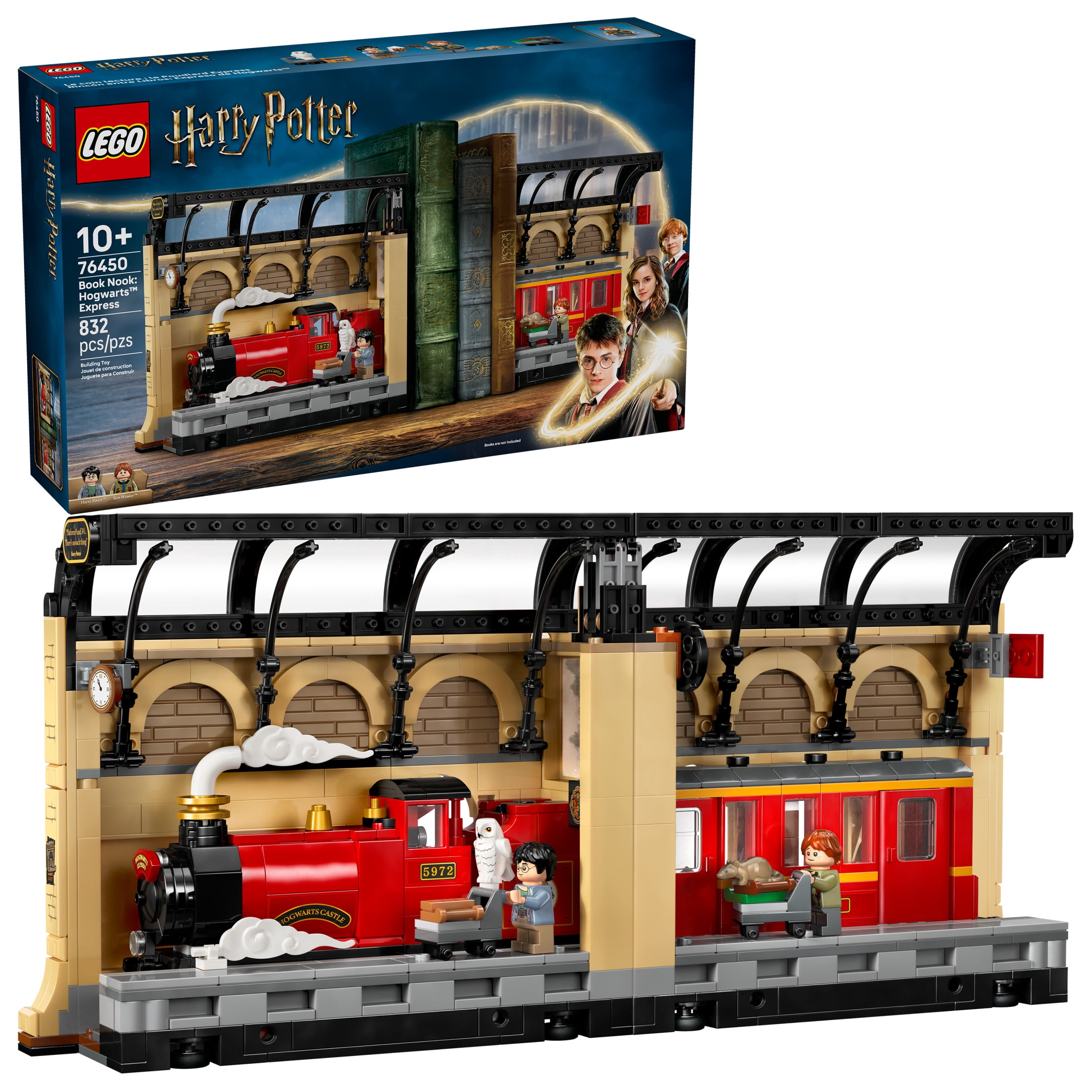 LEGO Harry Potter Book Nook: Hogwarts Express Building Set - Bedroom Shelf Decor for Boys, Girls, & Fans, Ages 10+ - Collectible Harry & Ron Minifigures - Birthday Gift Idea - 76450