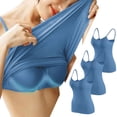 thumbnail image 2 of Timegard Camisoles pour Femmes 3 Pcs avec Soutien-Gorge Intégré Col Rond Bretelles Spaghetti Ajustées Douces Maillots de Corps Décontractés Hauts de Pyjama, 2 of 4