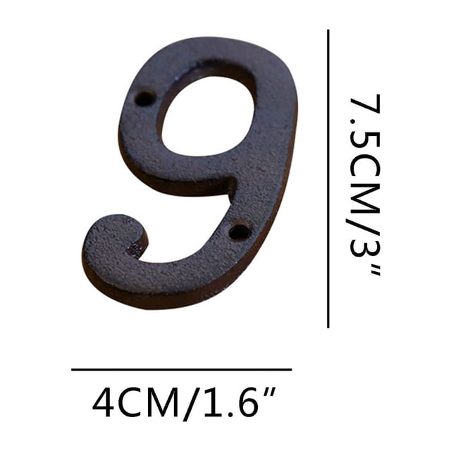 EGNMCR Room Decor Home Decor Creative Alloy Wrought Iron Number Letter Creative DIY House Number storage A