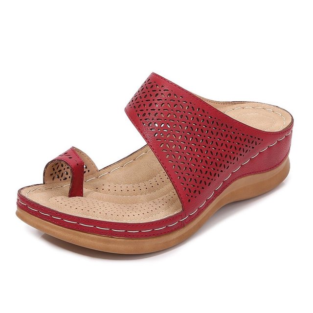 Leutsin Sandales Compensées Ajourées Style Bohème Rétro Tongs pour Femmes Sandales