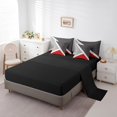 thumbnail image 3 of YST Patchwork Geometric 7-Piece Comforter Set, King Size, Rustic Farmhouse Decor, Red Dark Gray Light Grey, Geometry Triangle Bedding Set, 3 of 5