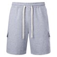 thumbnail image 5 of FcBaudy Mens Shorts, Shorts Men, Half Shorts Pants Man Fashion Leisure Solid Color Multiple Pockets Draw Rope Five Quarter Pants Men Polyester Blouse And Pants, 5 of 5