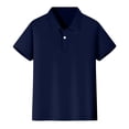 thumbnail image 1 of Enfants Garçons Polos Chemises Polo Bleu Marine Garçons Polo à Manches Courtes Chemise de Rugby Tenue Garçons 10-12 Ans, 1 of 6