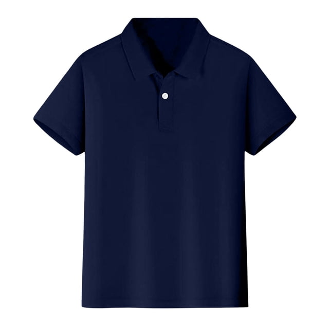 Enfants Garçons Polos Chemises Polo Bleu Marine Garçons Polo à Manches Courtes Chemise de Rugby Tenue Garçons 10-12 Ans