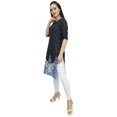 thumbnail image 2 of Bimba Tunique Imprimée pour Femme Kurti Kurta en Georgette Noire Blouse Indienne Longue-22, 2 of 9