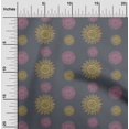 thumbnail image 1 of oneOone Cotton Cambric Fabric Spiral & Floral Block Print Fabric BTY 56 Inch Wide, 1 of 4
