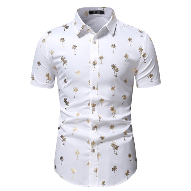 Birdeem Chemise Décontractée pour Homme à Manches Courtes Boutonnée Style Hawaïen de Vacances Blouse T-Shirt