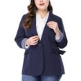 thumbnail image 1 of GRACE & GRANDEUR Blazer Décontracté à Rayures pour Femmes Grande Taille avec Revers Cranté, 1 of 7