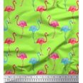thumbnail image 1 of Soimoi Crepe Silk Fabric Flamingo Bird Print Fabric by The Yard 42 Inch Wide, 1 of 3