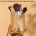 thumbnail image 4 of Langgg Makeup Brush Bucket Anti-rust Iron Multifunctional Beauty Tool Exquisite Cosmetic Pen Storage Tube with Electroplating Process for Home Office Indoor, 4 of 8