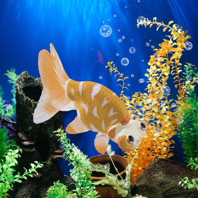 Meitianfacai Artificial Goldfish Decorations Realistic Floating Plastic Fish for Aquarium Pond and Water Feature Decoration