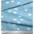 thumbnail image 3 of Soimoi Blue Rayon Fabric Cloud Nature Print Fabric by Yard 42 Inch Wide, 3 of 5