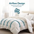 thumbnail image 3 of Sleepgram Queen Sized Pre Shrunk Lightweight Embroidered Comforter, White, 3 of 9