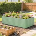 thumbnail image 2 of Outsunny 8x4x2ft Galvanized Raised Garden Bed, Open Bottom, Light Green, 2 of 10