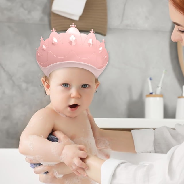 PRETXORVE Bouclier de Douche Douche pour Enfants Visière Chapeau pour Protection des Yeux et des Oreilles pour Enfants de 0 à 9 Ans Forme Mignonne Rend le Bain de Bébé Plus