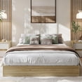 thumbnail image 5 of Modern Floor-Standing Platform Bed Frame, Wooden Bed Frame Without Headboard, Solid Wood Slat Foundation, No Box Spring Needed, Easy Assembly, for Bedroom, Dorm, Small Spaces, 5 of 5