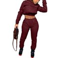 thumbnail image 5 of SUNSIOM 2 Pcs Femmes Tenues de Lettre, Manches Longues à Capuche Crop Top Pantalon Long, 5 of 5