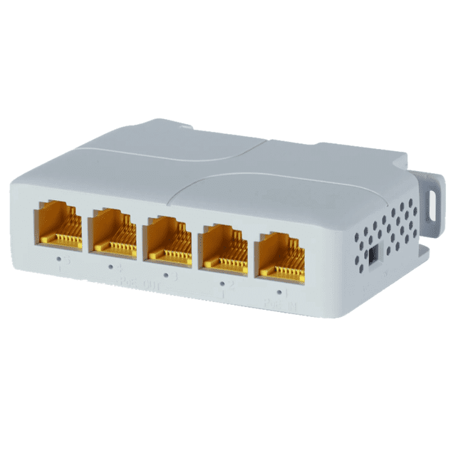 5 Ports 1000Mbps Répéteur de Commutateur Réseau Support IEEE802.3af/At/Bt 100m pour Commutateur POE NVR IPC,1 * Répéteur un-à-Quatre (Modèle Gigabit), Blanc