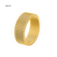 thumbnail image 1 of pitrice Ring Unisex Steel Ring Woman Man Mesh Ring Universal Multiple Size Hand Couple Jewelry, Gold, Size 21, 1 of 6