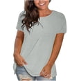 thumbnail image 1 of Blouses à Manches Courtes pour Femmes Mode pour Femmes Uni Col Rond T-Shirt à Manches Courtes Blouse Hauts Amples Femmes Hauts à Manches Courtes Femmes Blouse à Manches Courtes Hauts à Manches Courtes pour Femmes, 1 of 5