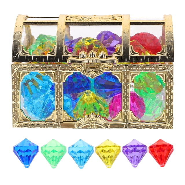 Miangastore 1 Set Colorful Plastic Diamonds Gems Fake Gem Jewels Acrylic Diamond Gems for Crafts with Box