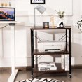 thumbnail image 2 of Costway 3-Tier Kitchen Baker's Rack Microwave Oven Storage Cart w/ Hook Charcoal, 2 of 10