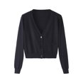 thumbnail image 1 of Mode Durable Cardigan Court en Tricot à Manches Longues pour Femmes de Printemps et d'Automne - Hontri, 1 of 2