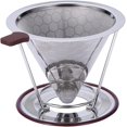 thumbnail image 1 of Zootealy Pour Over Coffee Dripper,Stainless Steel Coffee Filter,Easy to Clean Paperless pour over coffee maker,Reusable Pour Over Coffee Filter,Cone Coffee Dripper with Removable Cup, 1 of 6