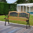 thumbnail image 2 of Outsunny 50" Outdoor Bench, Porch Park Patio Loveseat with Antique Flourish, 2 of 10