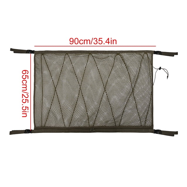 Pompotops Car Ceiling Storage Net Car Ceiling Cargo Net Pocket Car Roof Storage Organizer With Zipper Buckle SUV Storage Bag Clearance