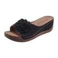 thumbnail image 4 of Orthopedic Platform Sandals for Women 2025 Boho Beach Flower Wedge Dress Slip on with Arch Support, 4 of 5