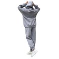 thumbnail image 2 of UKAP Ladies Sweatsuits Solid Color Two Piece Outfit Long Sleeve Jogger Set Loungewear Jogging Lounge Sets Light Gray XL, 2 of 7
