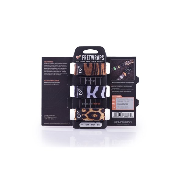 Gruv Gear FretWraps Coupe-Bordures Lot de 3 (Imprimé Safari, Grand) (FW-3PK-WLD-LG)