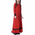 thumbnail image 3 of Birdeem Robe Longue Musulmane pour Filles Moyennes et Grandes, Manches Longues, Col en V, Robe à Blocs de Couleur, 3 of 6