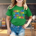 thumbnail image 2 of WEAIXIMIUNG Chandails de Sport pour Filles 10-12 Enfant Rentrée des Classes Saison Imprimé Graphique Col Rond Manches Courtes T-Shirt d'Été Décontracté, 2 of 4